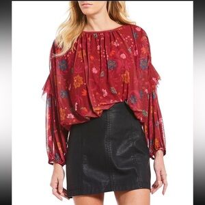 Free People Top Floral Wildflower Honey size Small